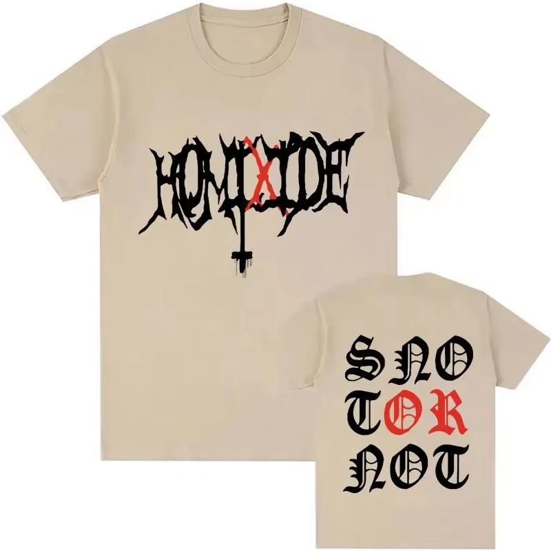 HOMIXIDE Gang Snot or Not Graphics Print Tee Shirt Mens Women Hip Hop Rap Harajuku T Shirt Fashion Oversized Tshirt Streetwear