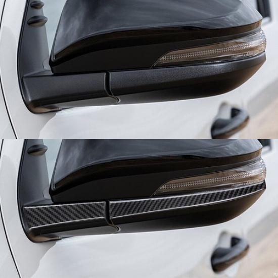 4pcs Black Carbon Fiber Rearview Mirror Cover Trim For Toyota Hilux 2015-