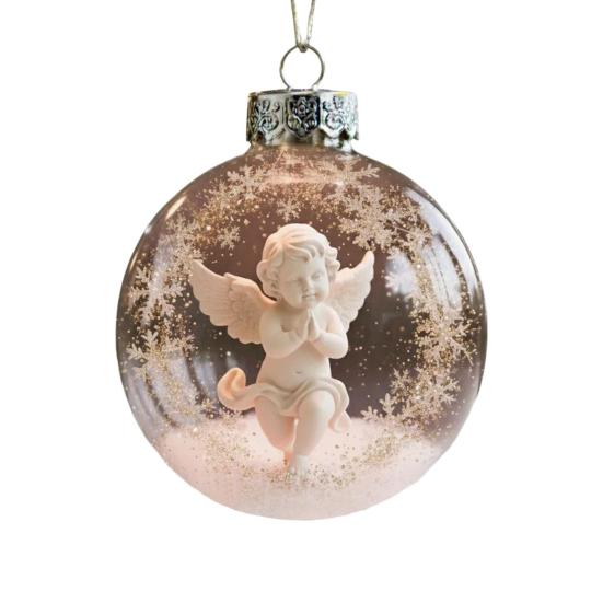 Závěsná ozdoba Sněhová koule Vánoční sněhová scéna Ozdoba anděl Průhledná vánoční koule Dekorace na vánoční stromeček Domov Zimní sváteční párty