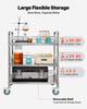 Stainless Steel Cart, 3-Tier Rolling Lab Utility Cart with Lockable Wheels, Medical Serving Trolley Clinic Tray, Heavy Duty Mobile Service Storage