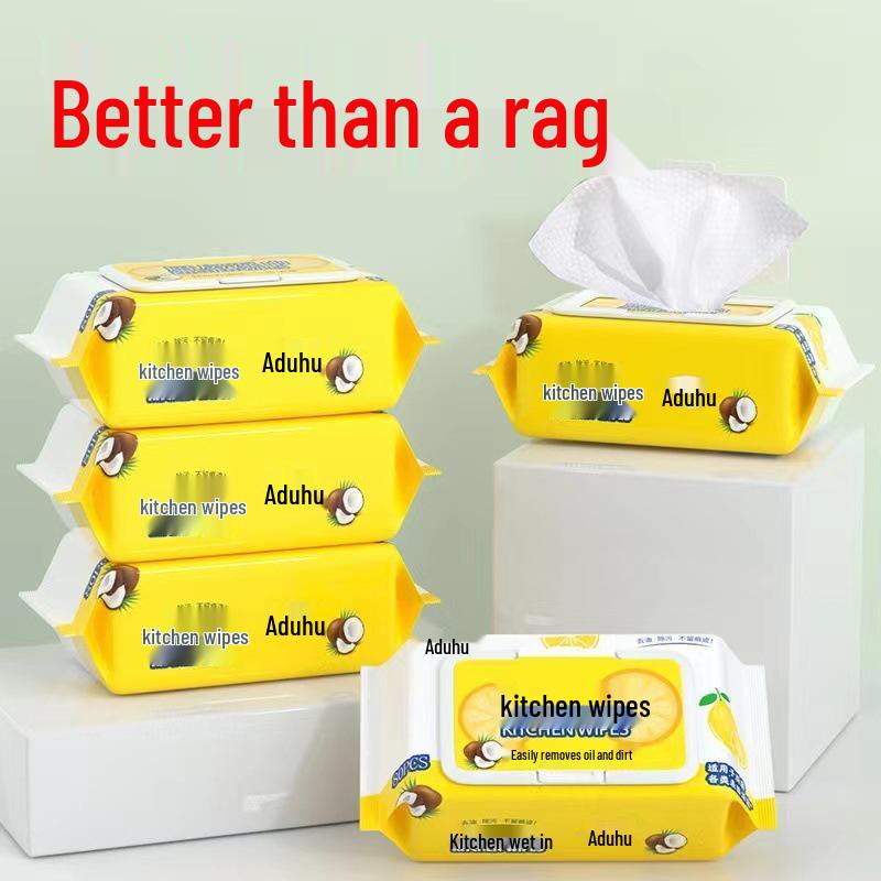 Powerful Degreasing Kitchen Wipes - 80 Count, Thick & Disposable for Oil Stains