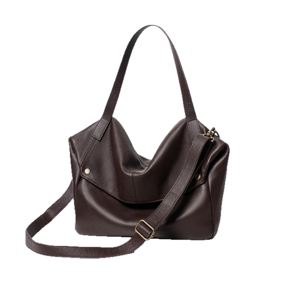 Leather Large-Capacity Bag Niche Fashion Women'S Bag Commuter Shoulder Bag Casual Messenger Tote Bag