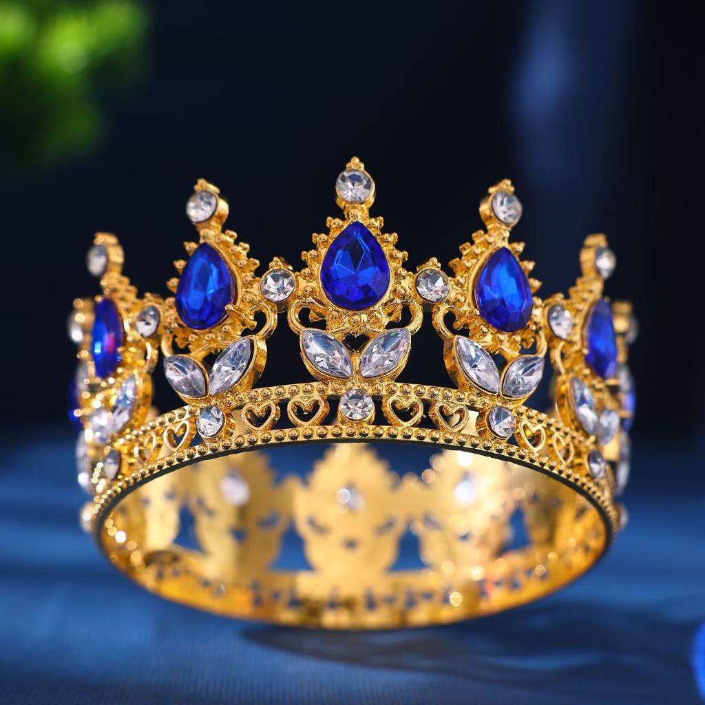 Queen Alloy Full Circle Crown Decoration Accessories Adult Wedding Hair Crown Children's Rhinestone Tiara Crown
