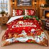 Weihnachts 3-teiliges Bettwäsche-Set 1 Bettlaken 2 Kissenbezüge Bedruckt Schlafzimmer Bettwäsche Weihnachtsgeschenk