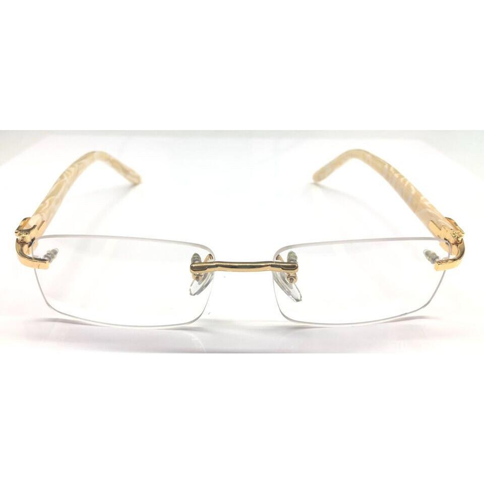 Bezrámový rám/brýle s mramorovou povrchovou úpravou, Zlatá-Off white CT00520 CART 4 JL156068984297