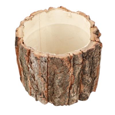 Rindenblumenkübel Indoor-Pflanzgefäß Holzscheit-Halter Natürliches Holzblumenbehälter Rustikales Rinden-Design Pflanzgefäß Party Heimdekoration