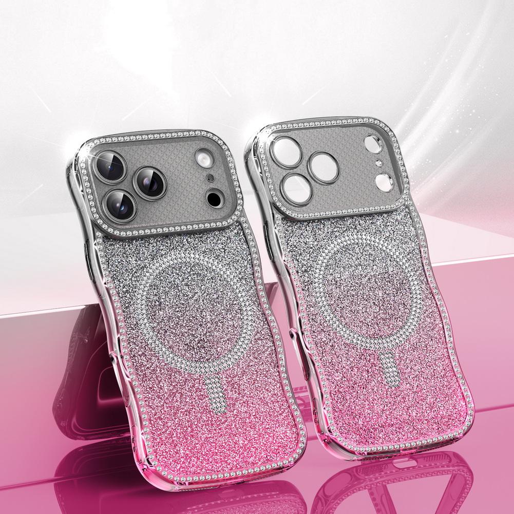 Glitter Diamond with Magnetic Ring Case For iPhone 17 Pro Max 17 Pro 17e 16E 16 Pro 15 + 14 13 Gradient Bling Sparkly Cover