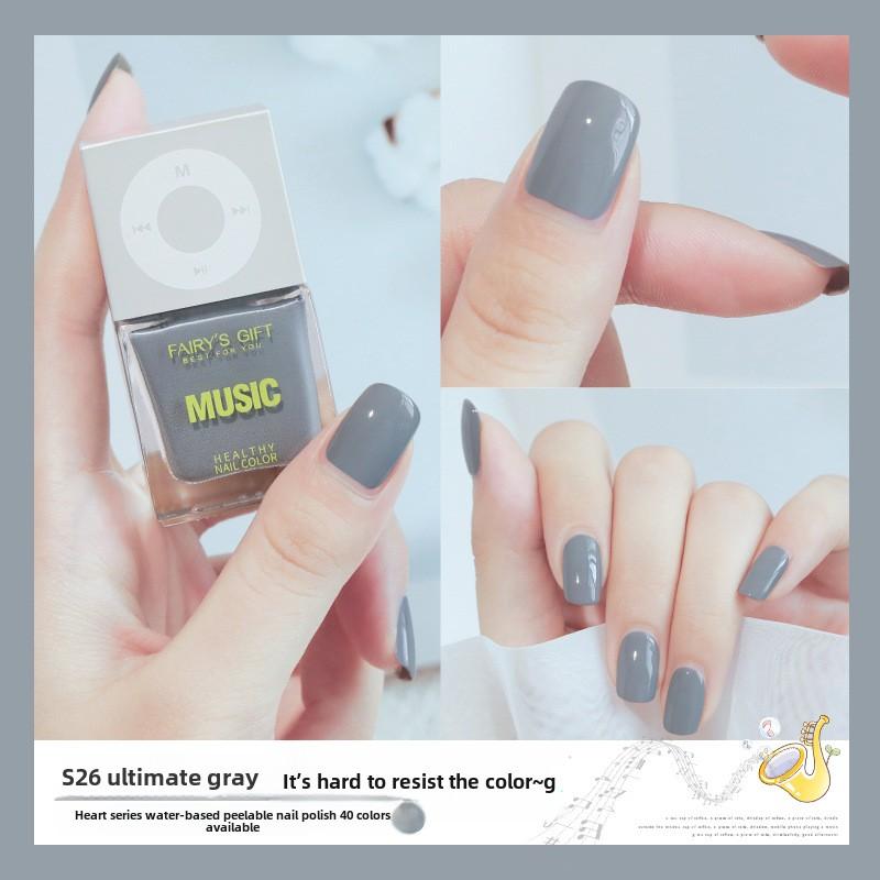 New Water-based Nail Polish, No-bake, Long-lasting, Fast-drying Peelable Nail Polish, Odorless, Transparent and White Nail Polish