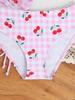 2025 Cute Girls' Three-Piece Bikini Swimsuit with Chest Pads for Middle and Older Children