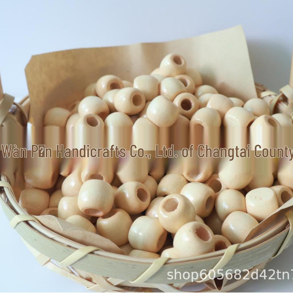 11x12mm & 16x17mm Wooden Beads for Jewelry, Handmade Beading Material with Drawstring Bucket