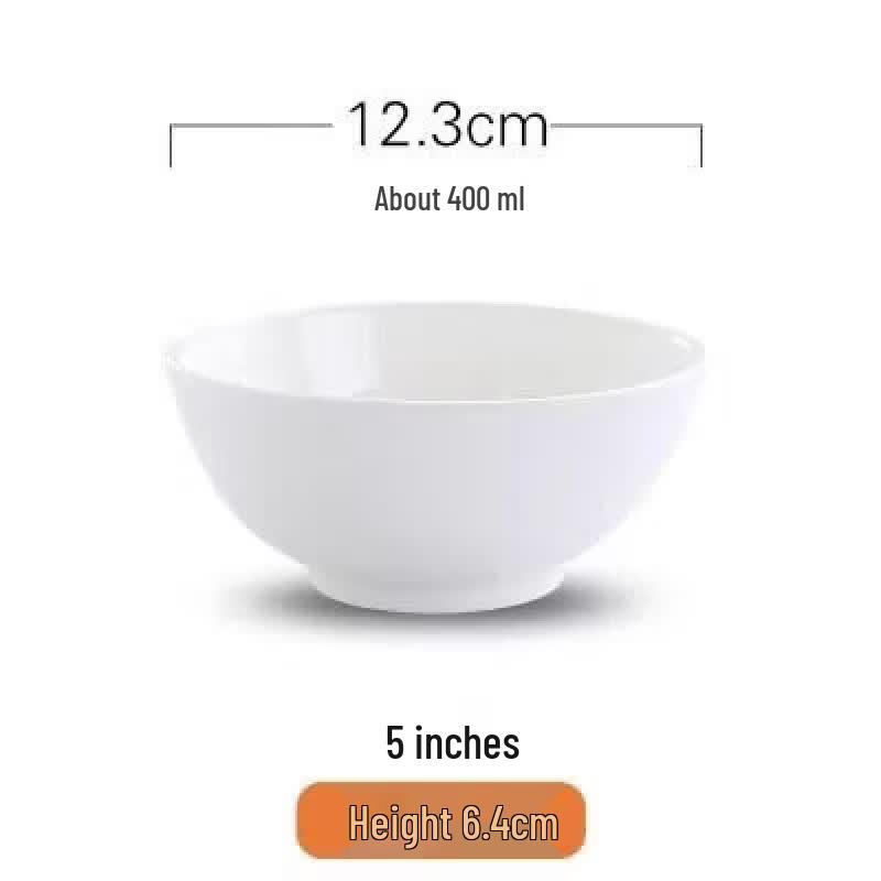 Pure White Ceramic Dining Bowl