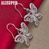 925 Sterling Silber hohler Schmetterlings-Tropfenohrring-Schmuck