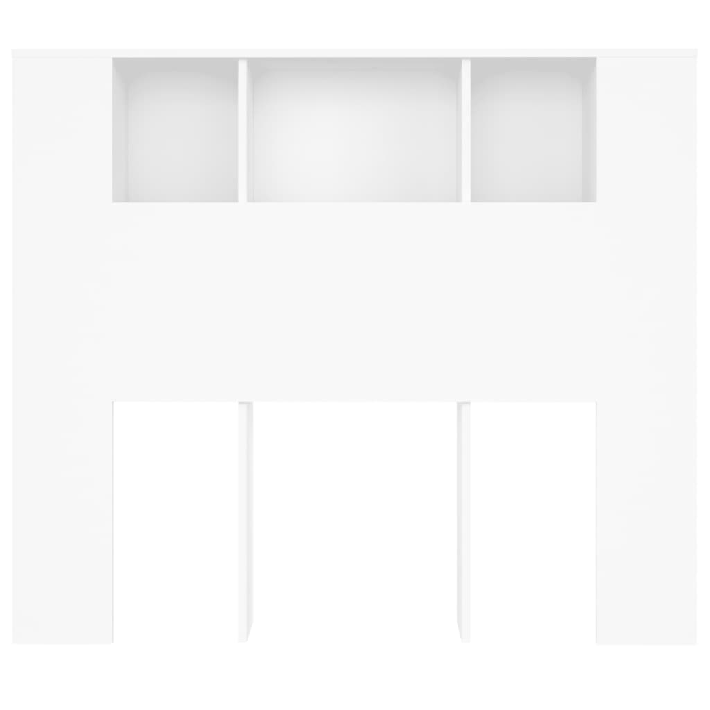 Vidaxl Wezgłowie Łóżka Z Półkami, Białe, 120X18,5X102,5 Cm