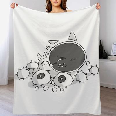 Cube and Blixer Throw Blanket Bed Flannel Fabric Funny Gift Large Blankets