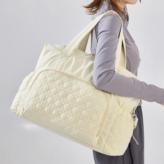 Sports Fitness Bag Waterproof Gym Bag with Multi-Pockets Adjustable Shoulder Strap Versatile Yoga Tote