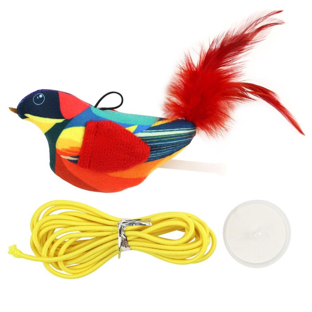 Vivid Chirping Interactive Bird Cat Toys Electronic Bird Fun Attract Cat Toy  for Indoor Cats