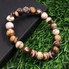 Natural Peanut Wood Jasper Gemstone 8mm Beads Jewelry Handmade Good-Luck Stretch Bracelet 7.5" For Mother's Day RBB-35