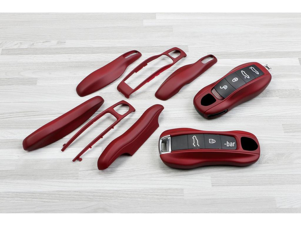 Fits Porsche Key Shell: Bordeaux Red for Cayenne, Macan, 911, Panamera, 718, Taycan