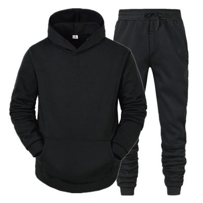 Men's Autumn Thin Fleece Hooded Sweatshirts + Pants Casual Sportswear Suit Men's Clothing Leisure Sets