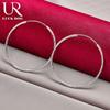 925 Sterling Silver 50/60mm Frosted Round Earrings Fashion Jewelry