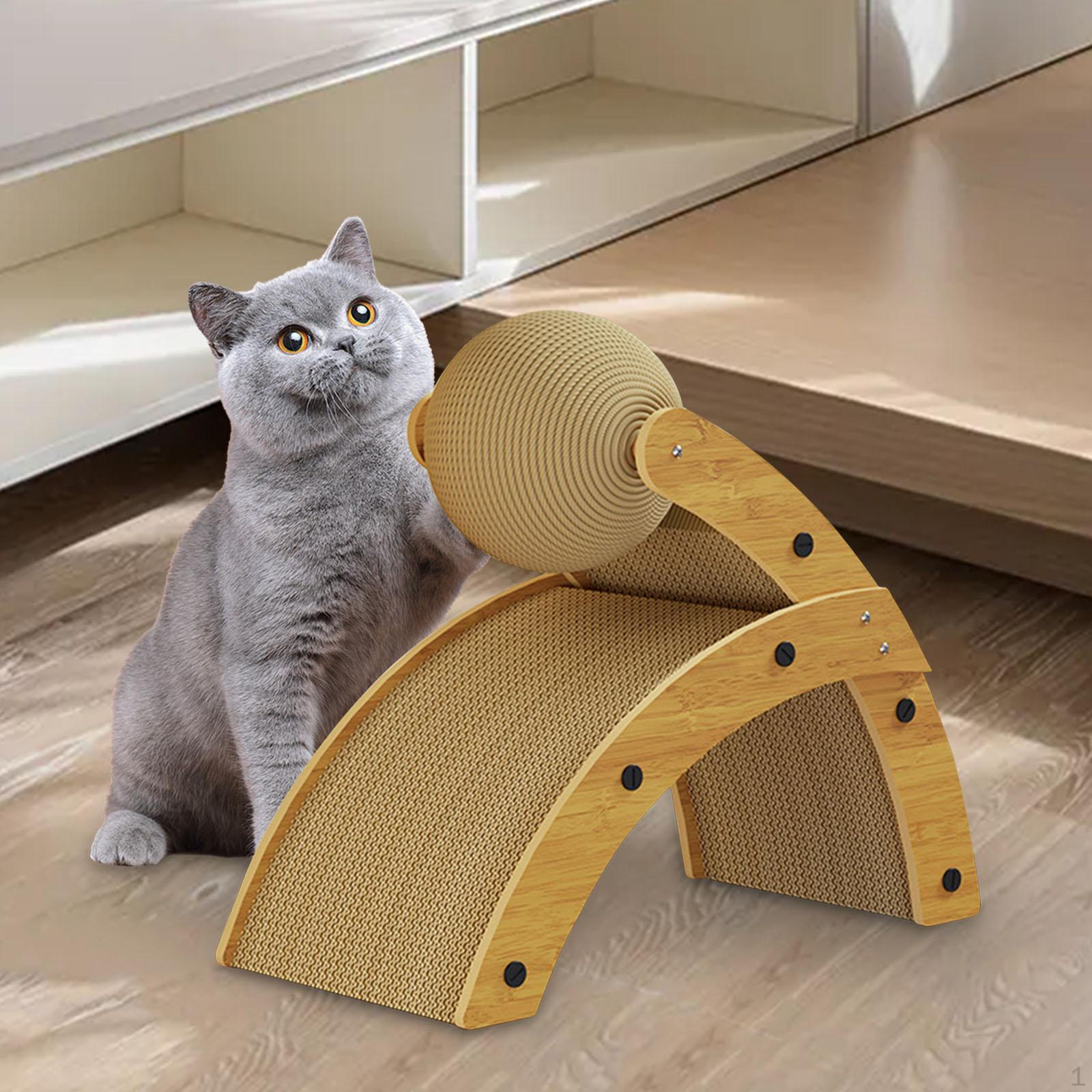 Cat Scratcher Pad Furniture Protector Corrugated Scratch Ball Multifunctional for Playing 25.6cmx51.7cmx49.5cm