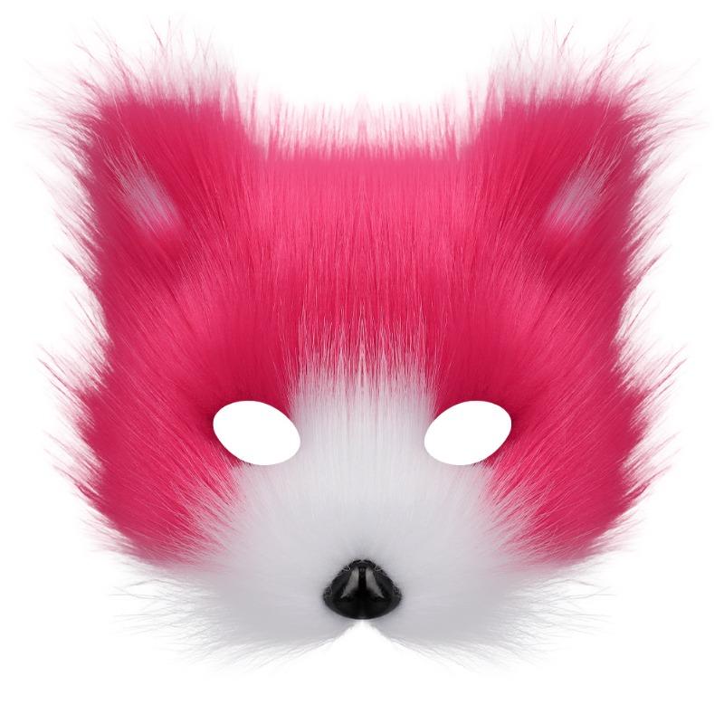 Halloween set, simulated fox mask gloves, plush fox tail handmade beast tail cos prop accessories