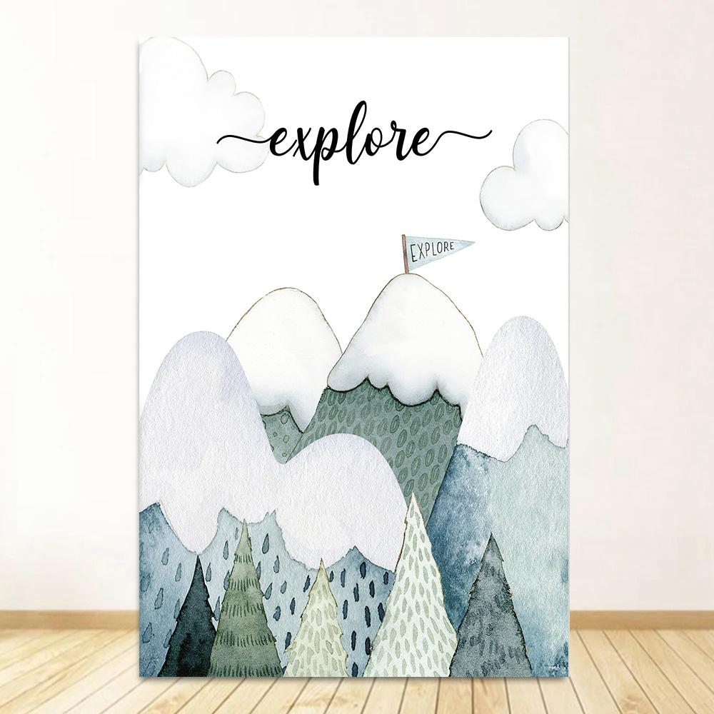 Cestování Prozkoumávání Plakáty s horkovzdušným balónem a autem na zeď Dětské umění Plátno Tisk Obrázek do dětského pokoje Dekorativní malba do ložnice