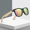 New Large Frame Bamboo Temple Polarized Sunglasses Classic Rivet Vintage UV Protection Shades Bamboo Wood Glasses