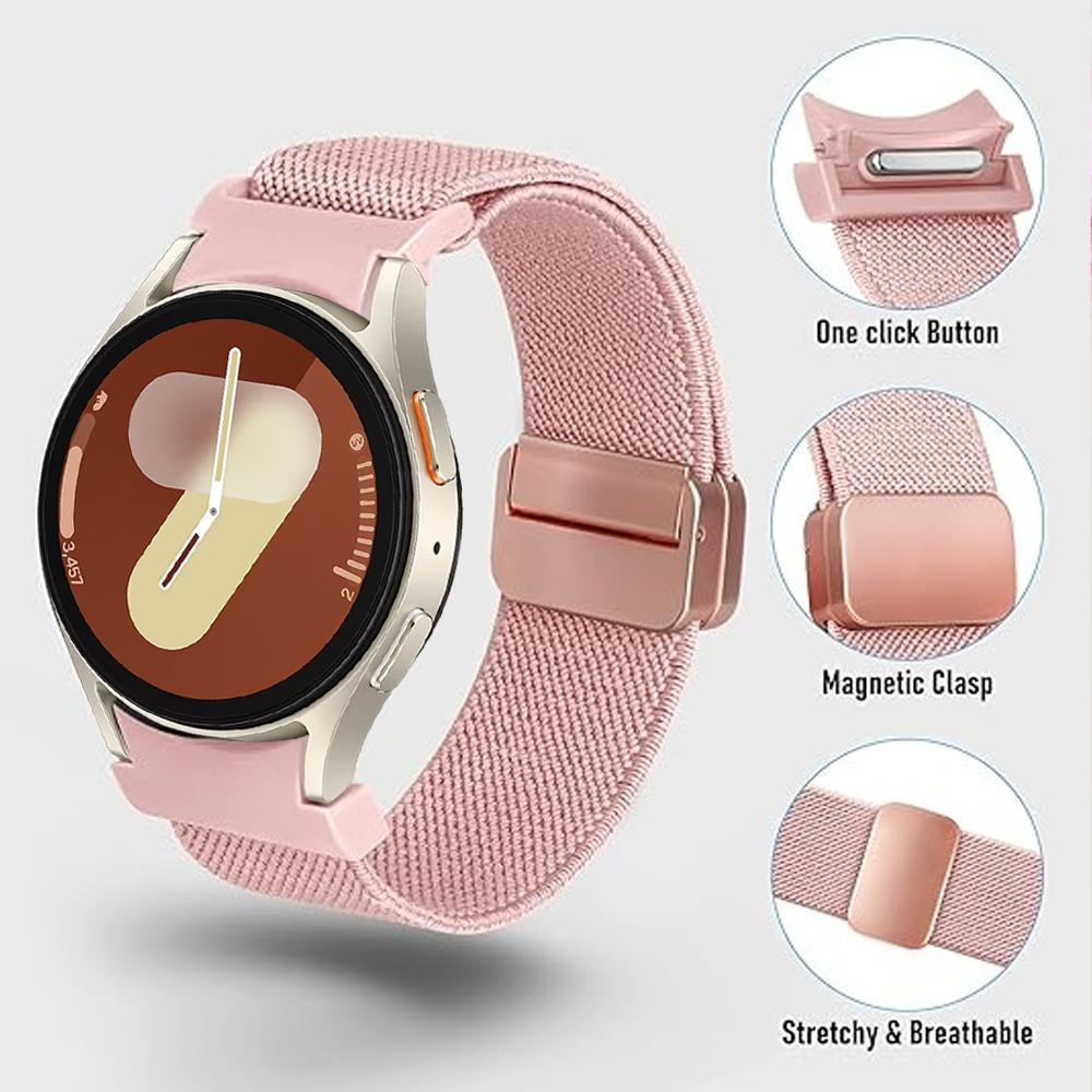 Armband für Samsung Galaxy Watch 7/6/5/4/classic/Pro 44mm 40mm Lückenlos Magnetisches Nylon Sport-Armband Galaxy Watch 7 Armband