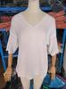 Women's European & American V-Neck Knit Sweaters, Slim Fit, Solid Color, 3/4 Sleeves, Casual Style