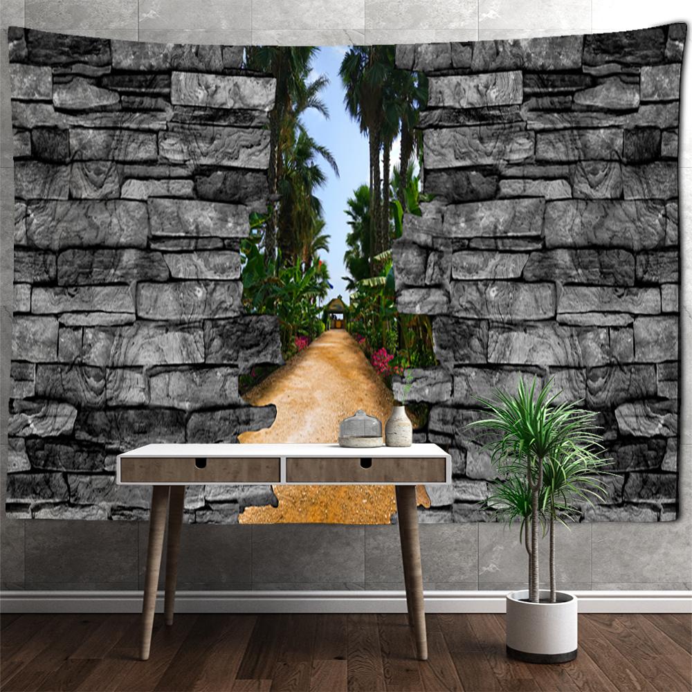 3D Druck Landschaft Malerei Wandteppich Hängen Psychedelic Hippie Tapiz Böhmischen Stil Ästhetik Zimmer Home Decor