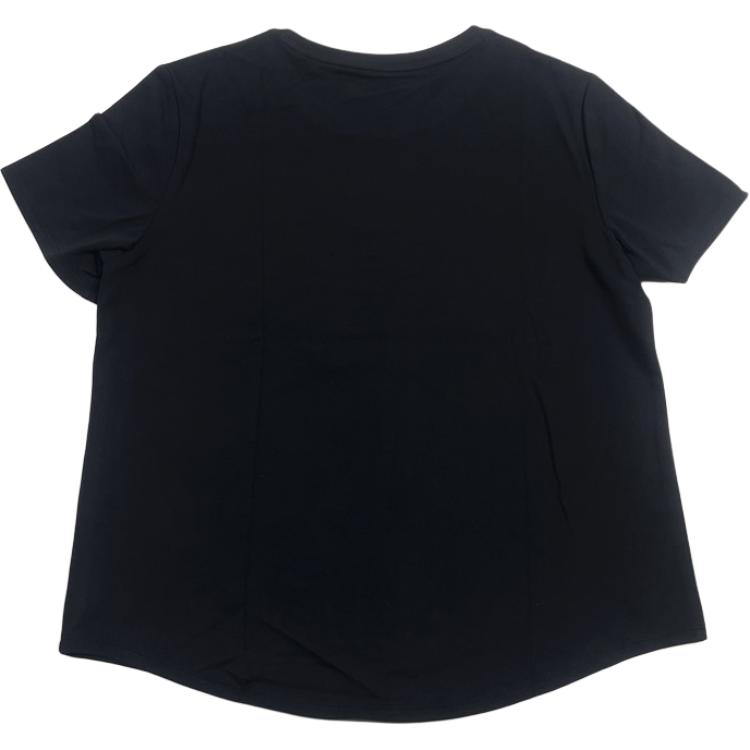 Li Ning Fitness Series Loose Sports Casual Simple Solid Color Round Neck Pullover Short Sleeve T-Shirt Women T-Shirts Black ATSU890-1