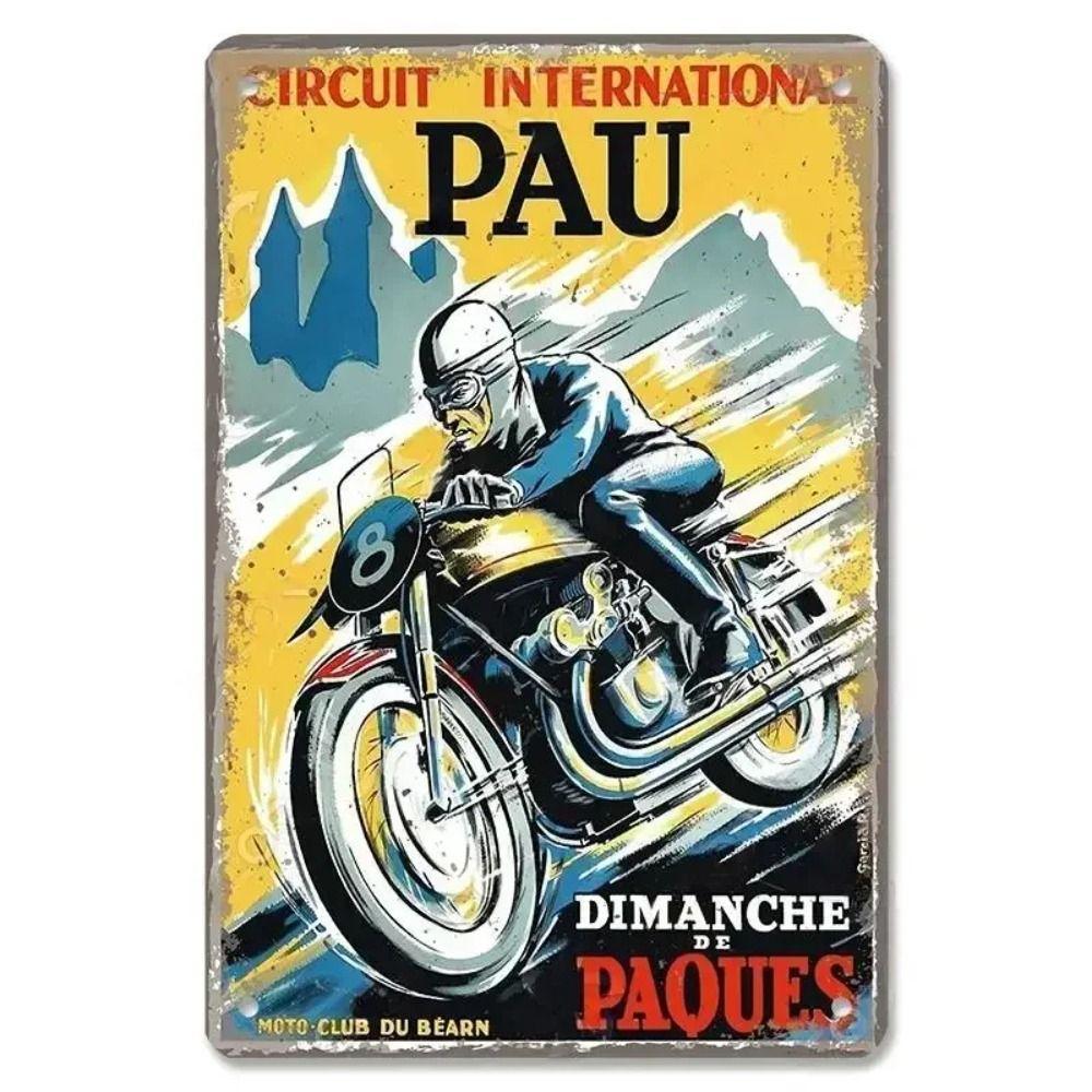 Placca in Latta Vintage Moto, Decorazione Garage Officina Dacha 20x30cm
