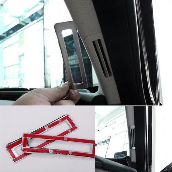 For Jaguar XE 2016-2021 Vent Frame Trim Matte Silver 2PCS A Pillar Air Outlet