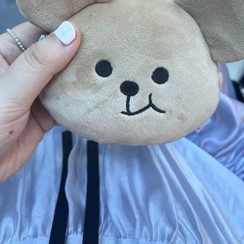 Twisted Mouth Bear Coin Purse Zipper Plush Small Wallet Student Bag Pendant Minority Cute Small Item Portable Storage Bag