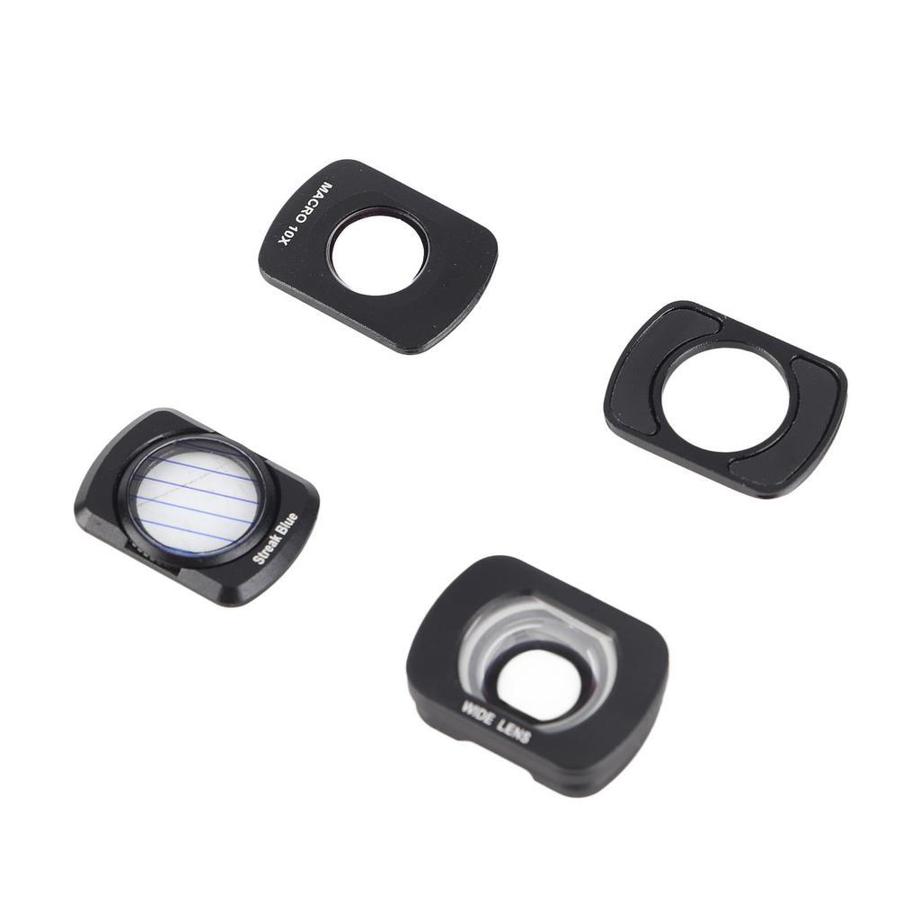 4 Pcs Camera Lens Filter Kit 1xWide Angle 1xMacro Scope 1x1 4 White Soft 1xBrushed Blue Filter for Osmo Pocket 3