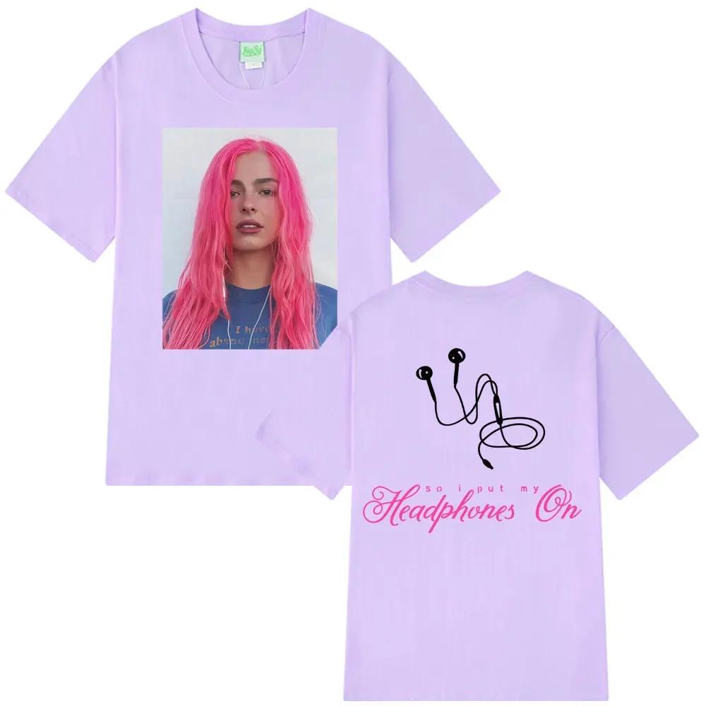 Addison Rae Headphones Fashion Graphic Tshirt Unisex Wounisex Cotton Casual Loose T Shirt Fan Gifts Summer Aesthetic Casual Tshirts