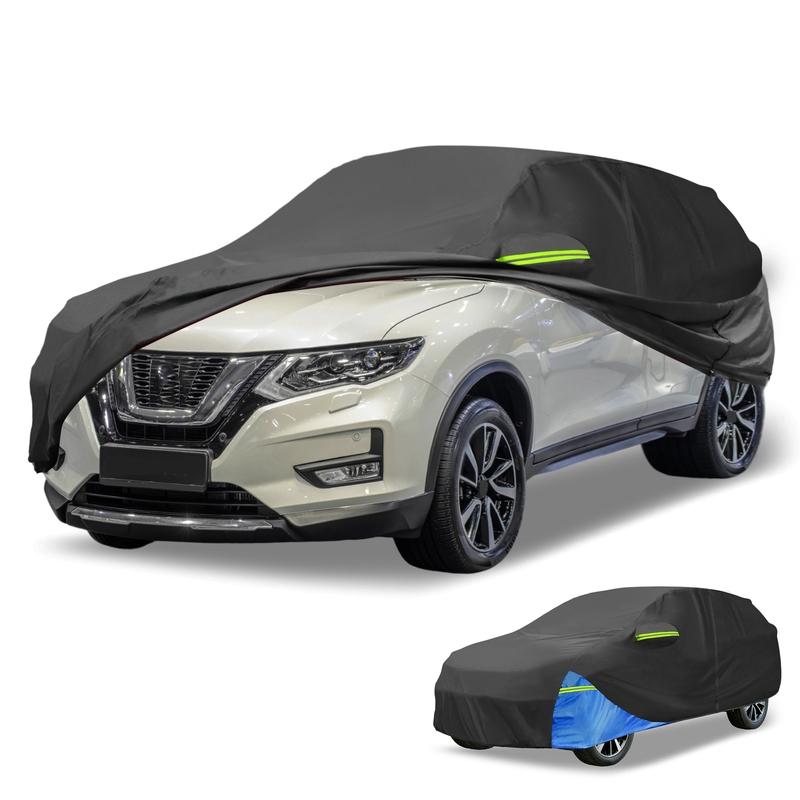Motoforti Waterproof Car Cover Car Outdoor Full Car Cover for Nissan X-TRAIL 210DBlack Blue with Door Zipper