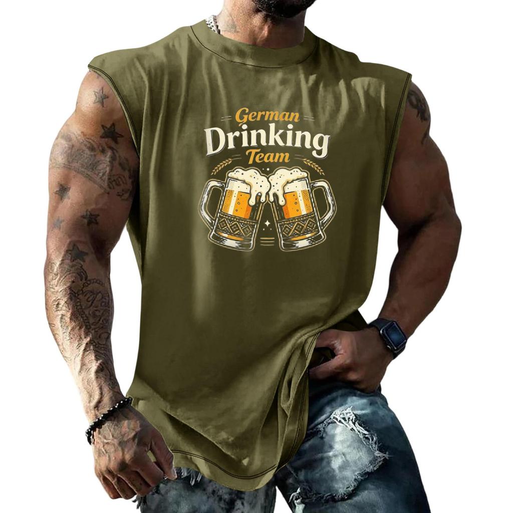 Men Sleeveless Tank Top Loose Fit Casual Streetwear Sport Vest with Unique Texture Print Suitable for Festival Holiday Daily Wear