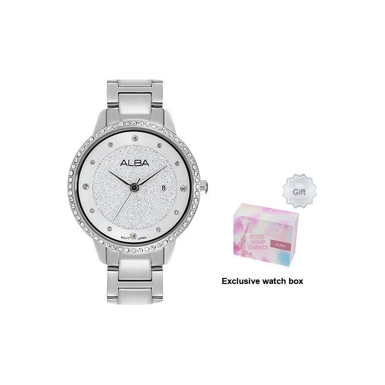Seiko Alba Series Elegant Classic Exquisite Waterproof Minimalist Quartz Movement Stainless Steel Strap Watch Women watches Silver AH7W31X1 Single Watch