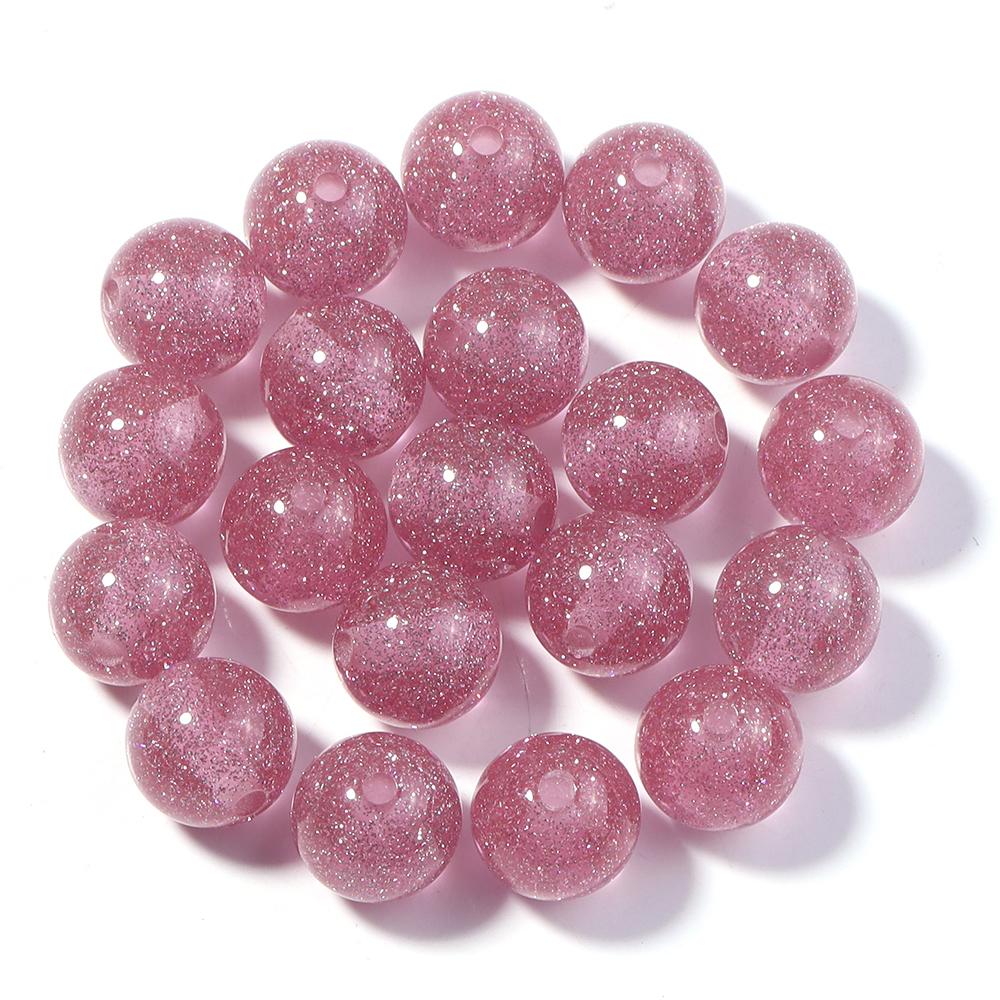 20pcs/lot 12mm Gypsophila Resin Beads Colorful Glitter Beads Round Loose Spacer Beads For Jewelry Making DIY Necklace Bracelet