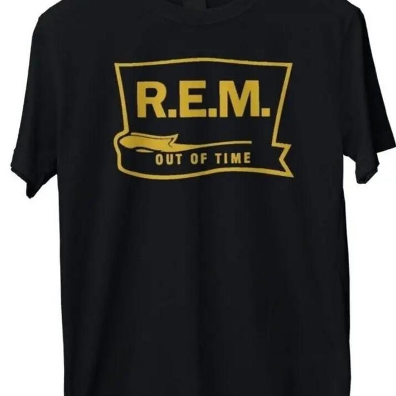 R E M Rock Band Out Of Time Unisexs Large Black T Shirt 80s Pop Indi Rem Music