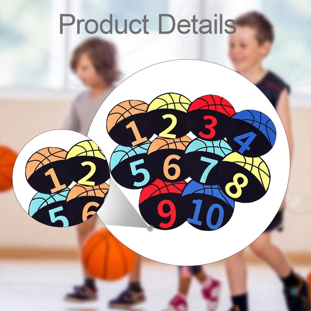 10x Sports Training Markers Soccer Number Signs Floor Spots Mark Pad for Activities