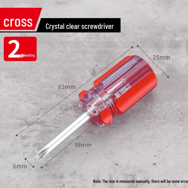 Compact Mini Two-Way Screwdriver: Short Handle, Interchangeable Phillips, Slotted, Torx Heads