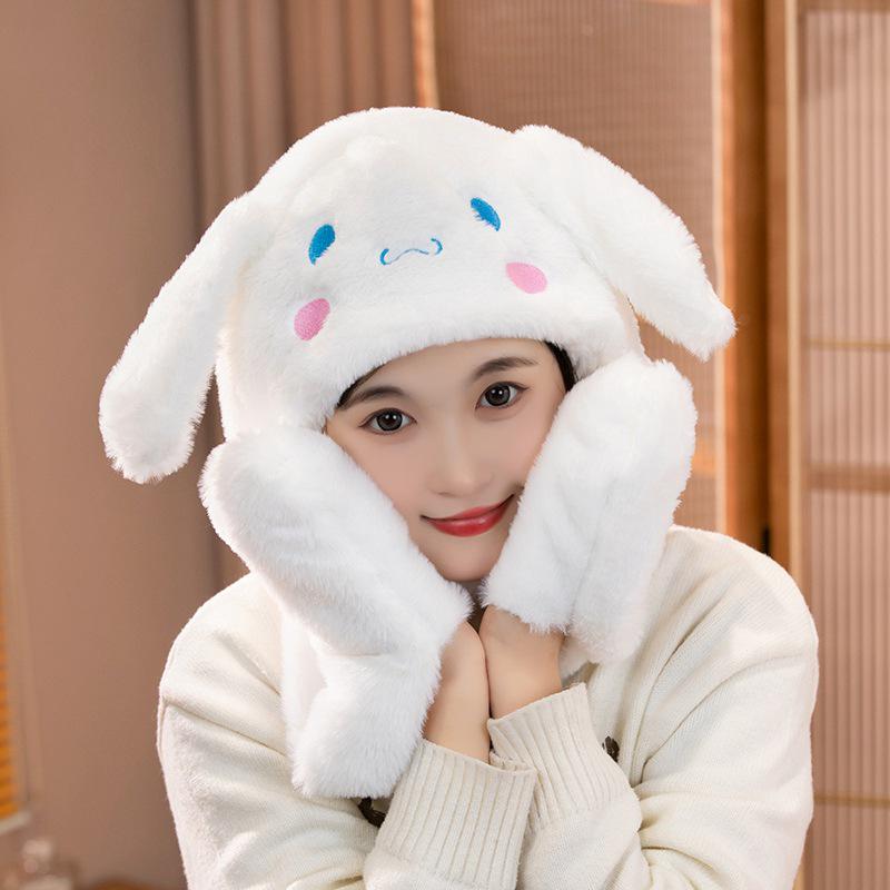 Winter Plush Ear Moving Airbag Hat - Cute Gift for Girlfriend & Kids, Perfect for Festive Fun