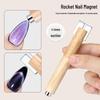 Cat Eye Magnetic Nail Art Stick with Wooden Handle - Detachable, Anti-drop, and Wide Light Effect.