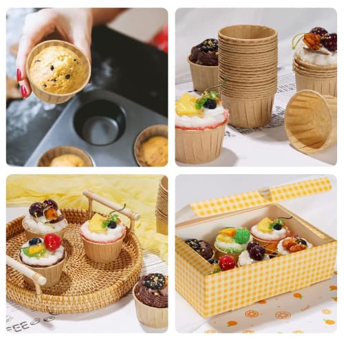 Latikaly Muffin Cups, 100-Count, Cake Molds, Baking Cups, Paper, Disposable, Peel-Off, Heat-Resistant, Waterproof, Oil-Resistant, DIY Baking Supplies