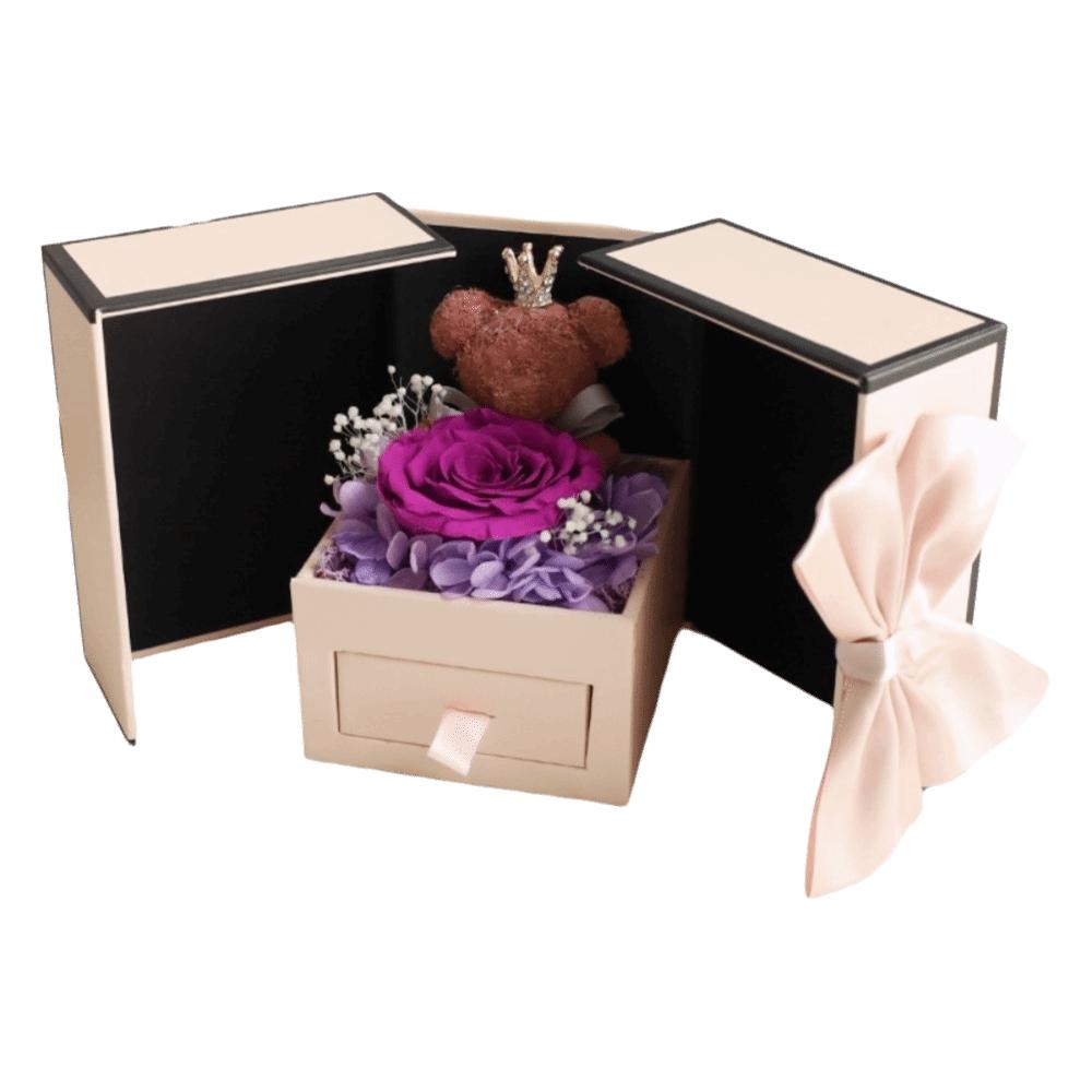 Double Door Eternal Flower Jewelry Box Rose Design Rose jewelry box  Anniversary фиолетовый
