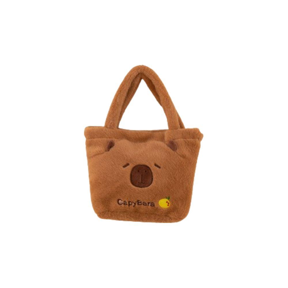 Large Capacity Capybara Plush Handbag Stuffed Cartoon Backpack Capybara Crossbody Bag  Unisex