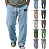Pantaloni da Uomo in Velluto a Coste, Vestibilità Larga, Gamba Dritta, con Drappeggio, Pantaloni Sportivi Casual per l'Uso Quotidiano